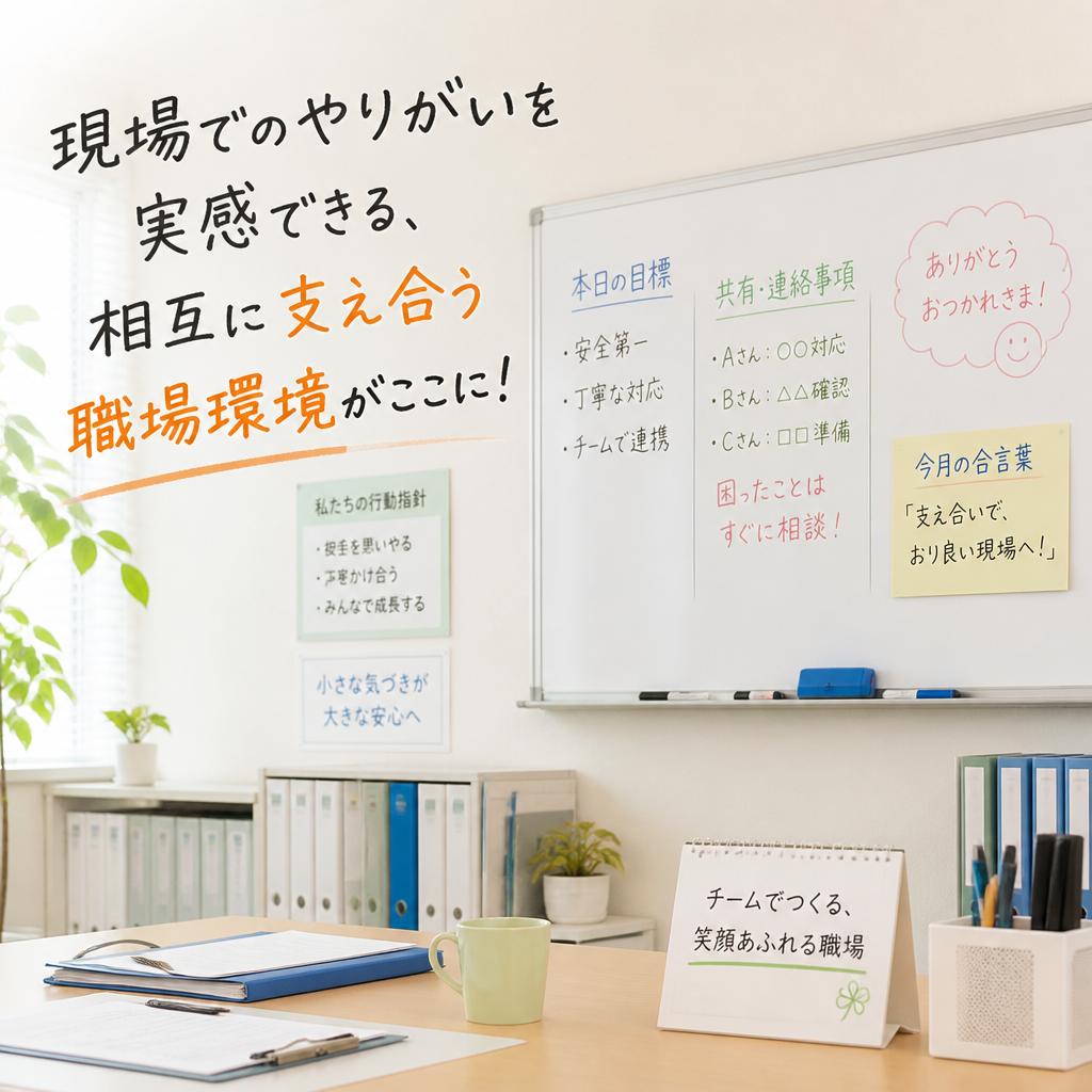 現場でのやりがいを実感できる、相互に支え合う職場環境がここに！