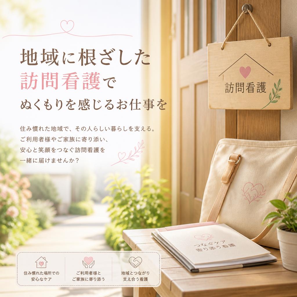 地域に根ざした訪問看護でぬくもりを感じるお仕事を